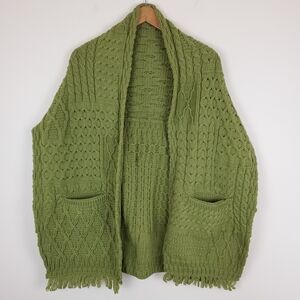 Connemara Knitwear Green Merino Wool Shawl